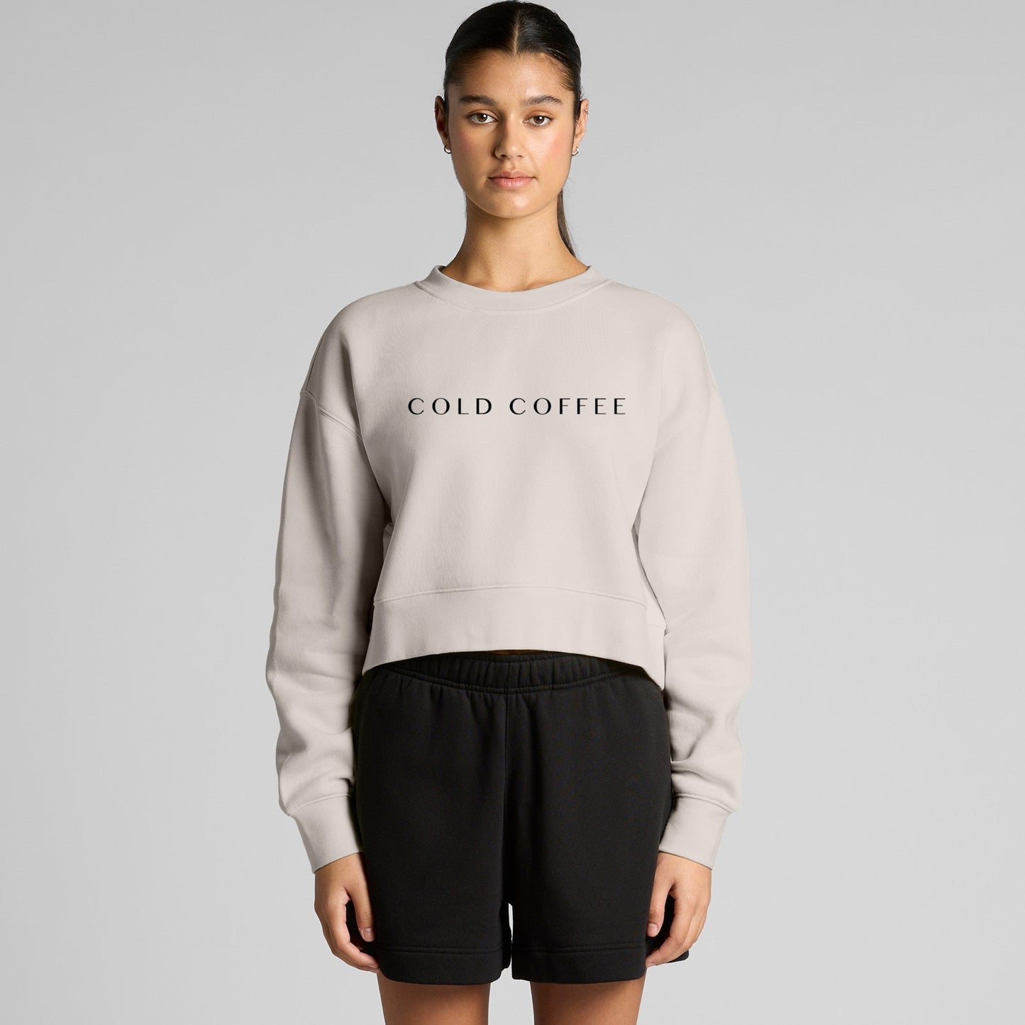 Women's Relaxed Crop Crew | COLD COFFEE LABEL