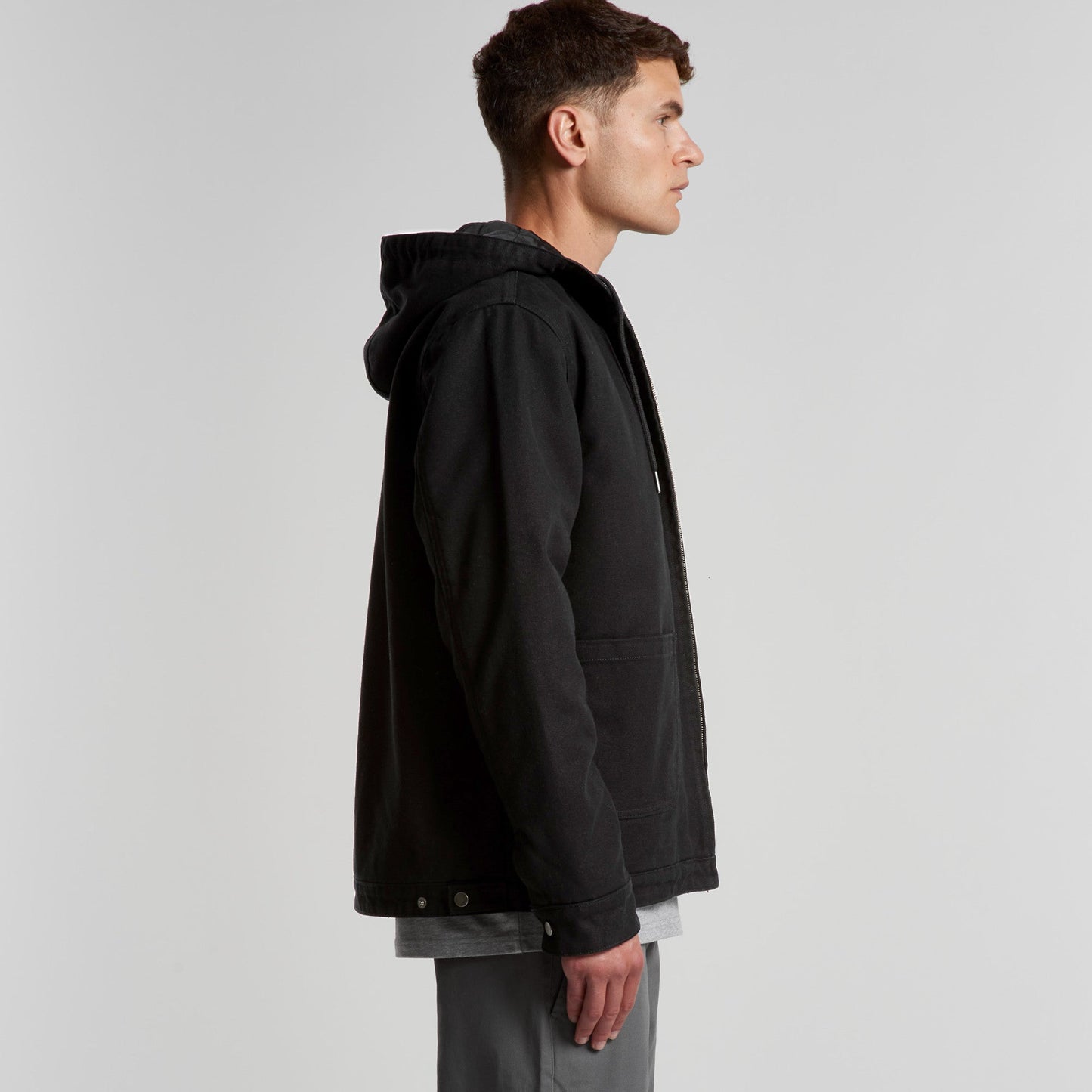 Mens Heavy Canvas Zip Hood | COLD COFFEE LABEL