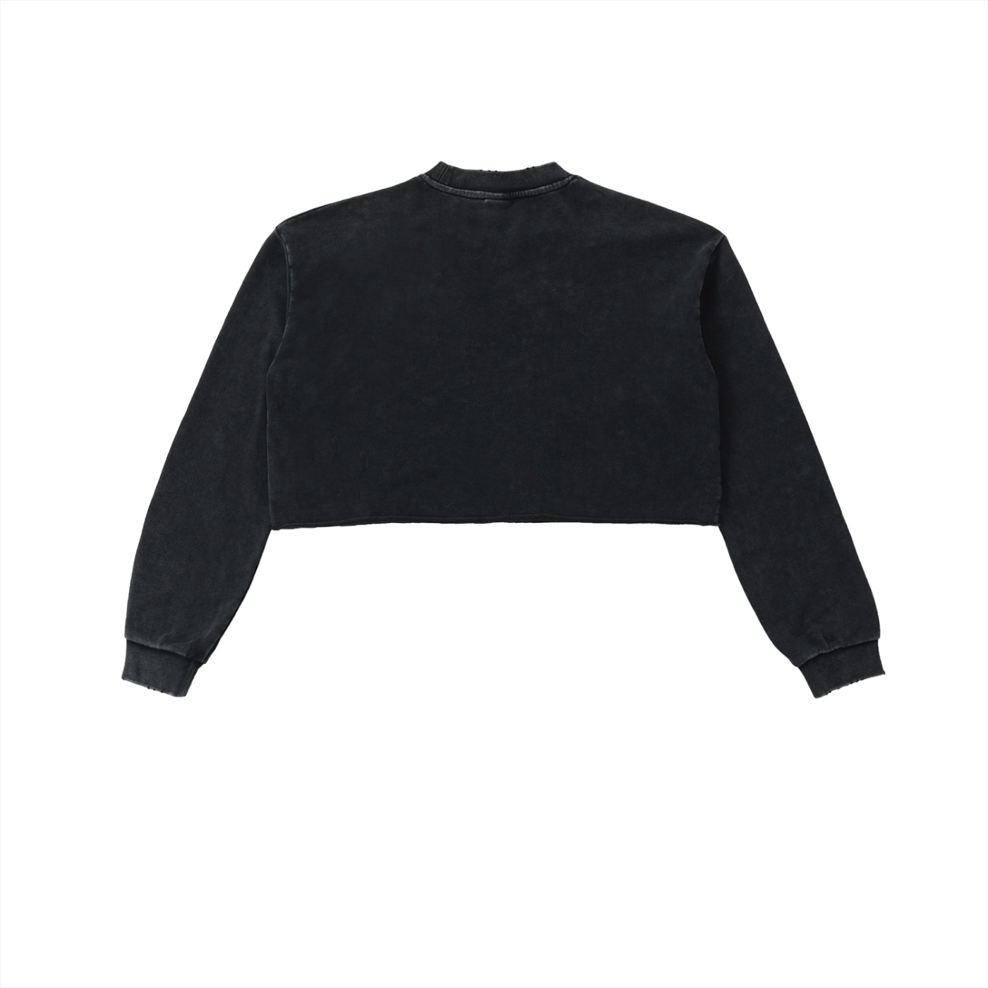 CC Snow Washed Raw Edge Cropped Sweatshirt