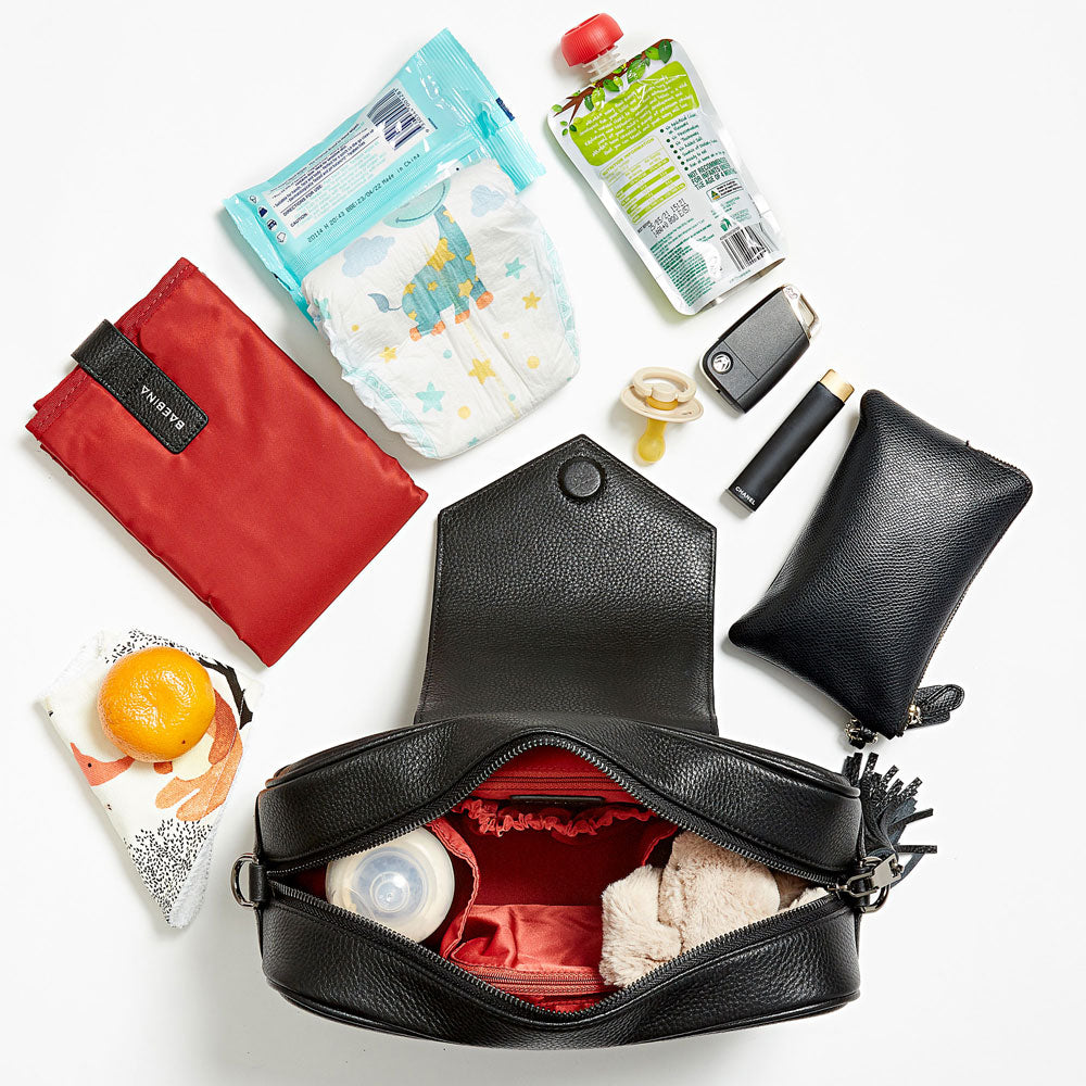 Leather Baby Bag | Black