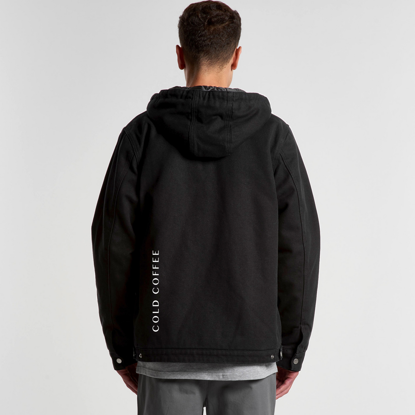 Mens Heavy Canvas Zip Hood | COLD COFFEE LABEL