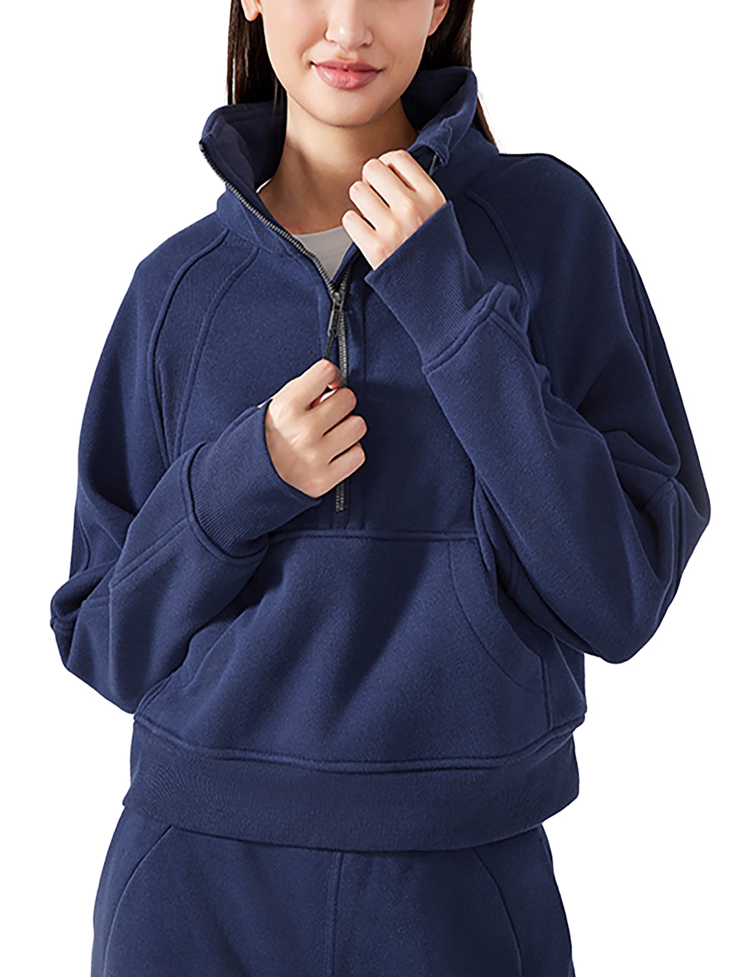 CC Cropped Half-Zip Sweatshirt