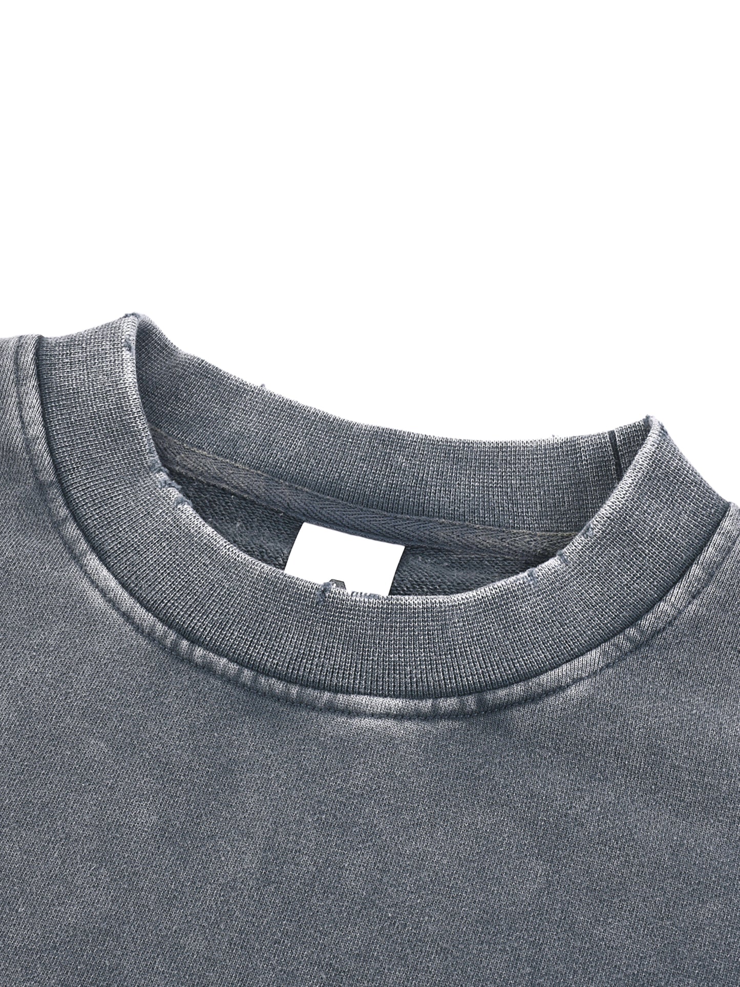 CC Snow Washed Raw Edge Cropped Sweatshirt