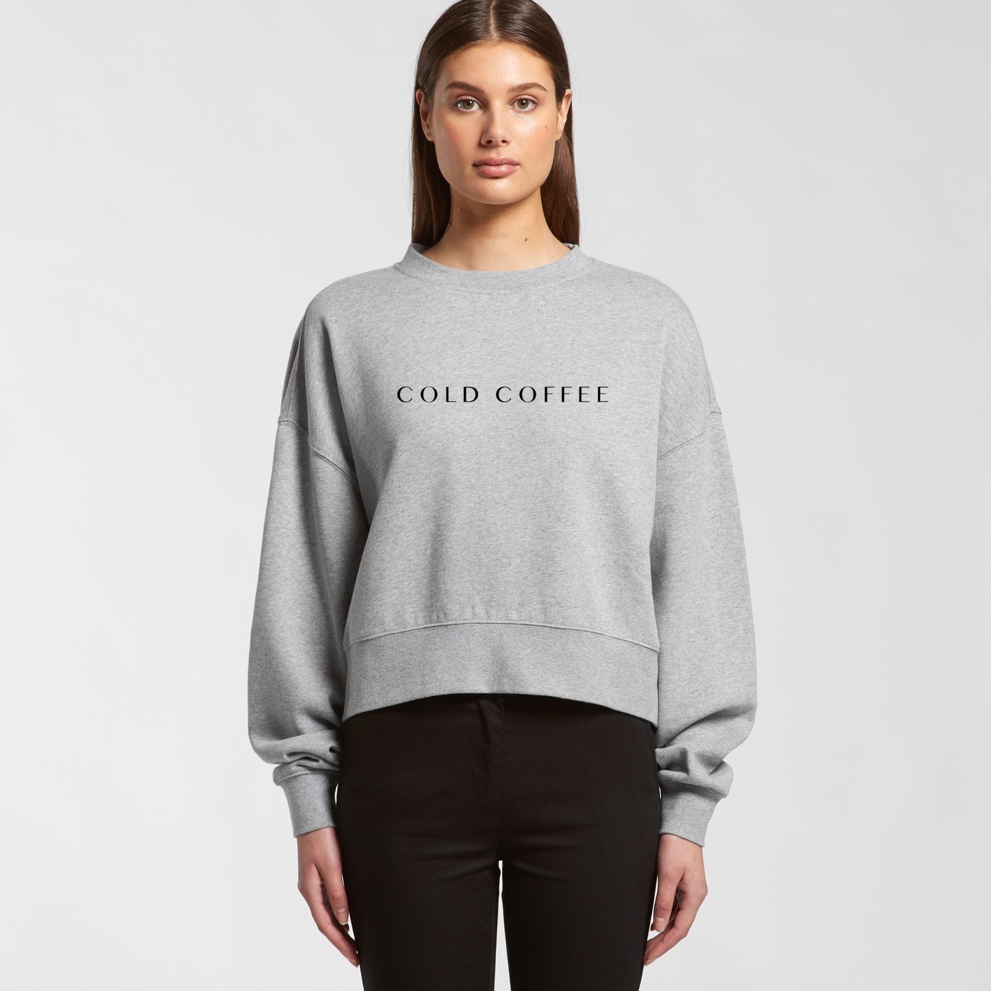 Women's Oversized Crop Crew | COLD COFFEE LABEL