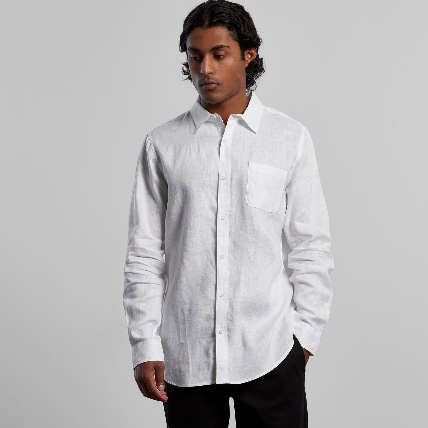Mens Linen Long Sleeve Shirt | COLD COFFEE LABEL