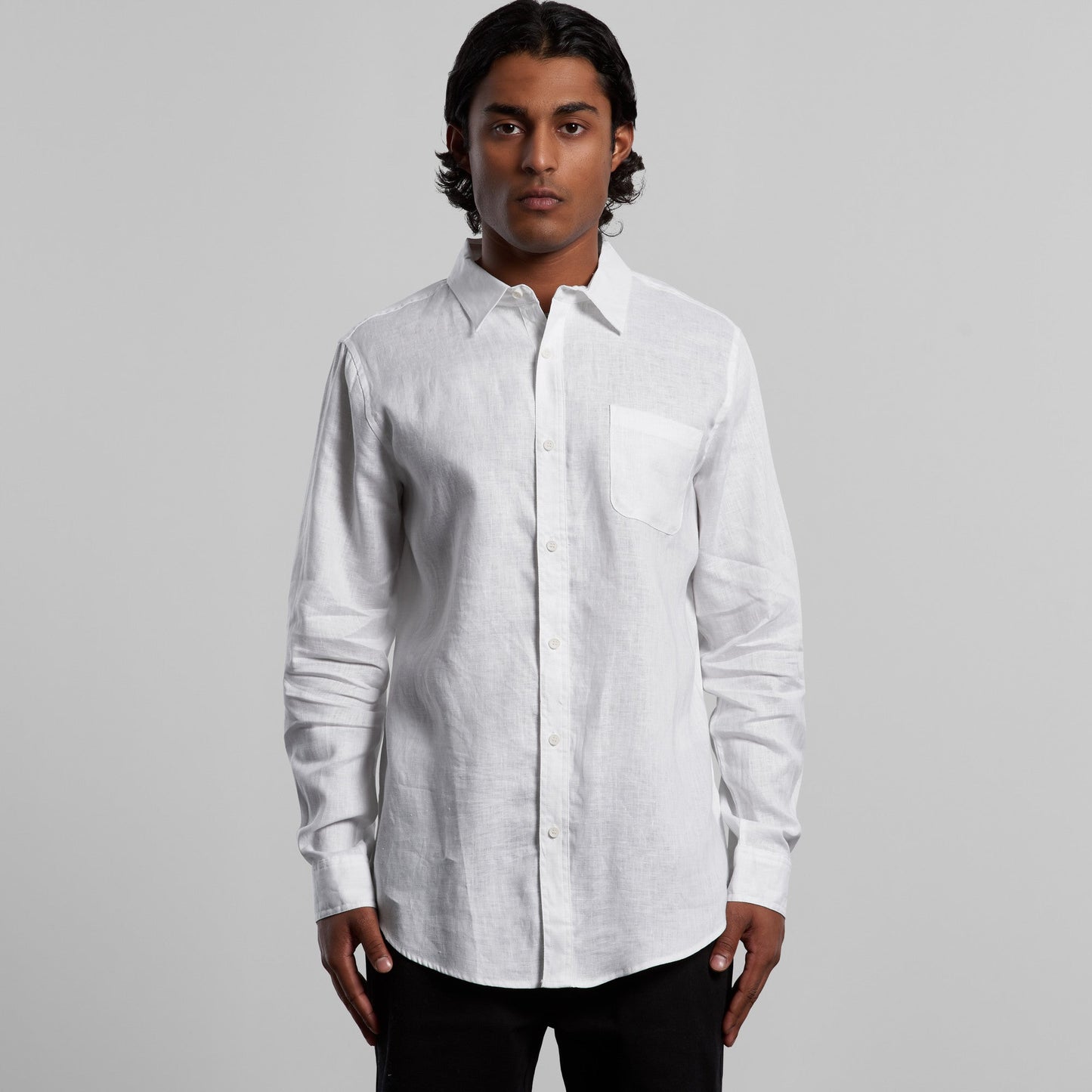 Mens Linen Long Sleeve Shirt | COLD COFFEE LABEL