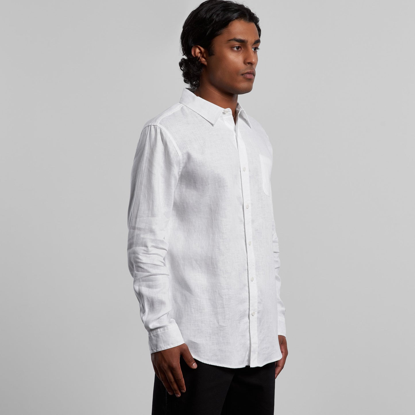 Mens Linen Long Sleeve Shirt | COLD COFFEE LABEL