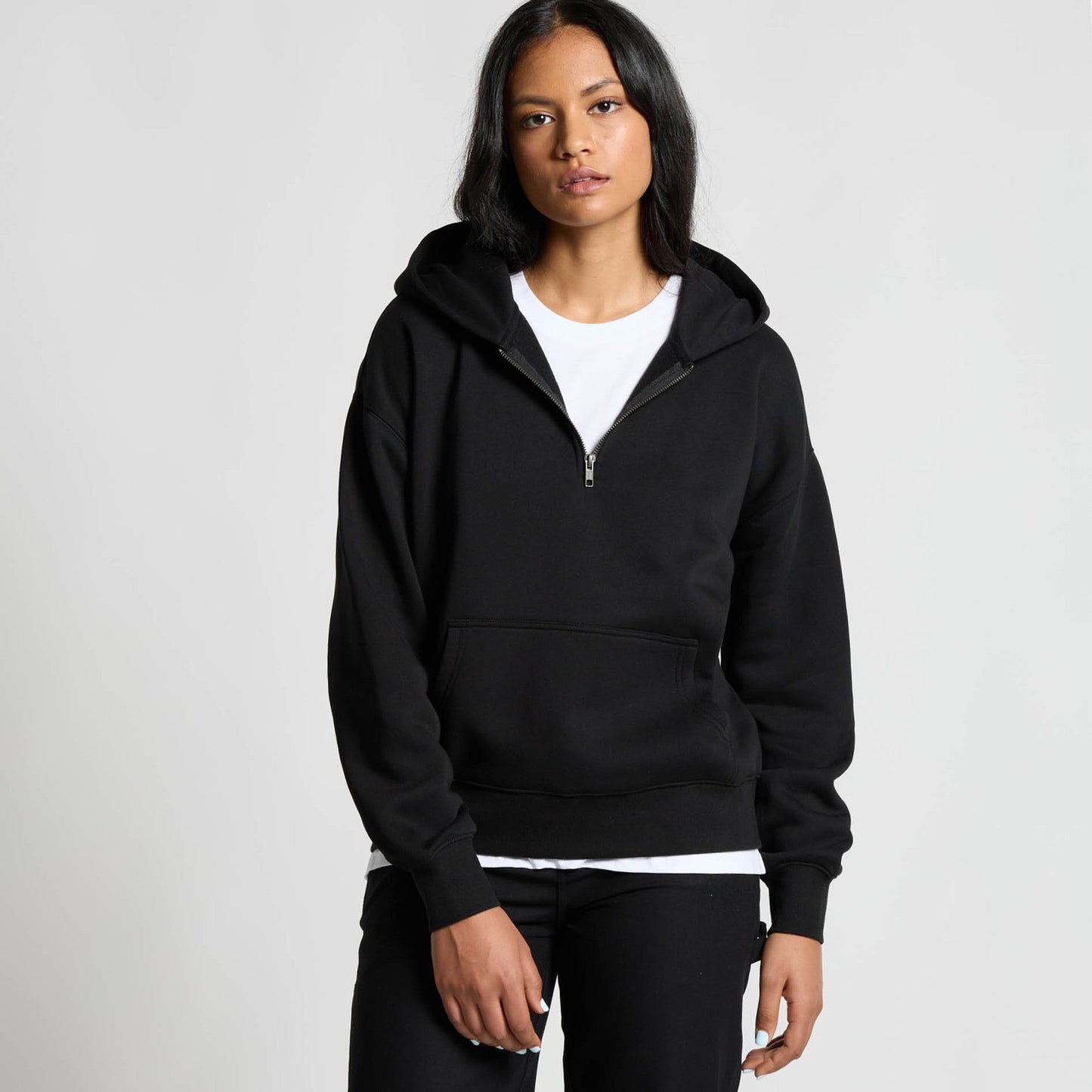Women's Relaxed Half Zip Hood | COLD COFFEE LABEL