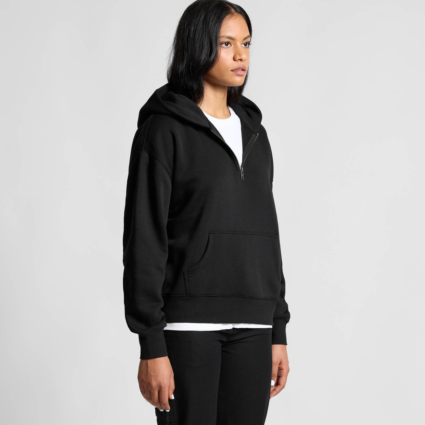 Women's Relaxed Half Zip Hood | COLD COFFEE LABEL