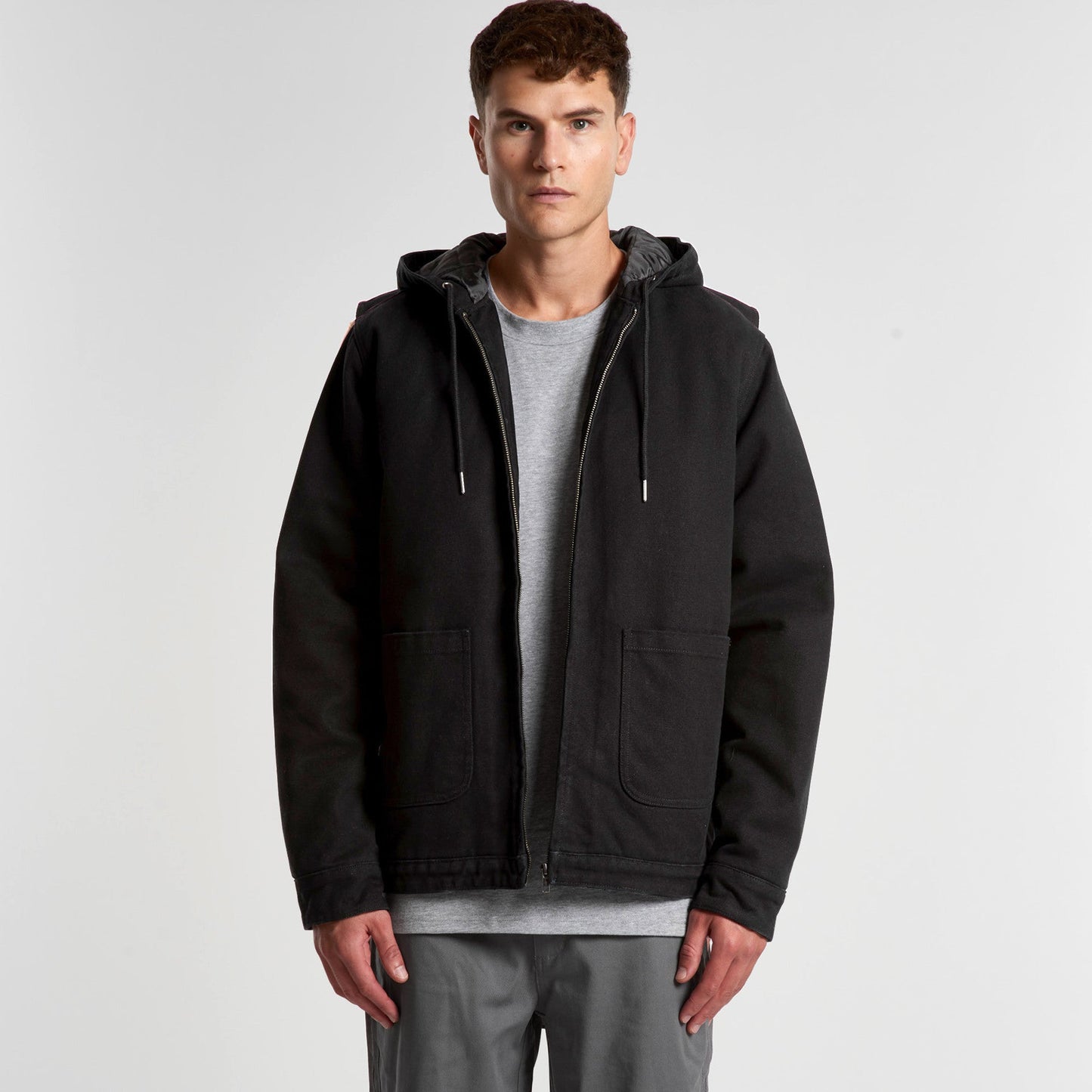 Mens Heavy Canvas Zip Hood | COLD COFFEE LABEL