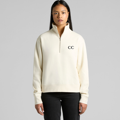 HALF ZIP CREW | Black Font