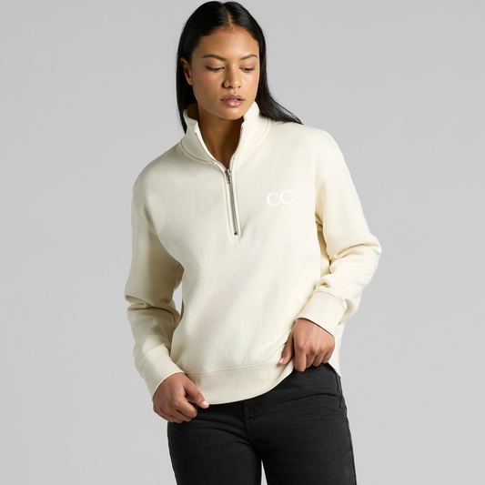 HALF ZIP CREW | White Font