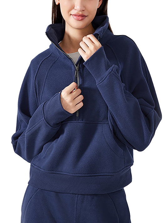 CC Cropped Half-Zip Sweatshirt