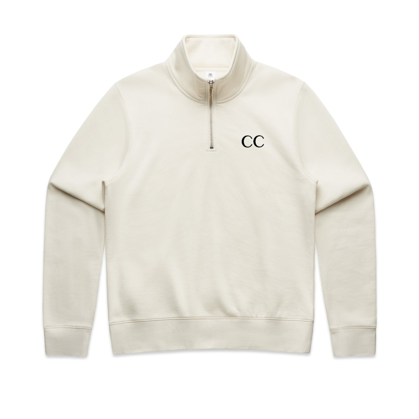 HALF ZIP CREW | Black Font