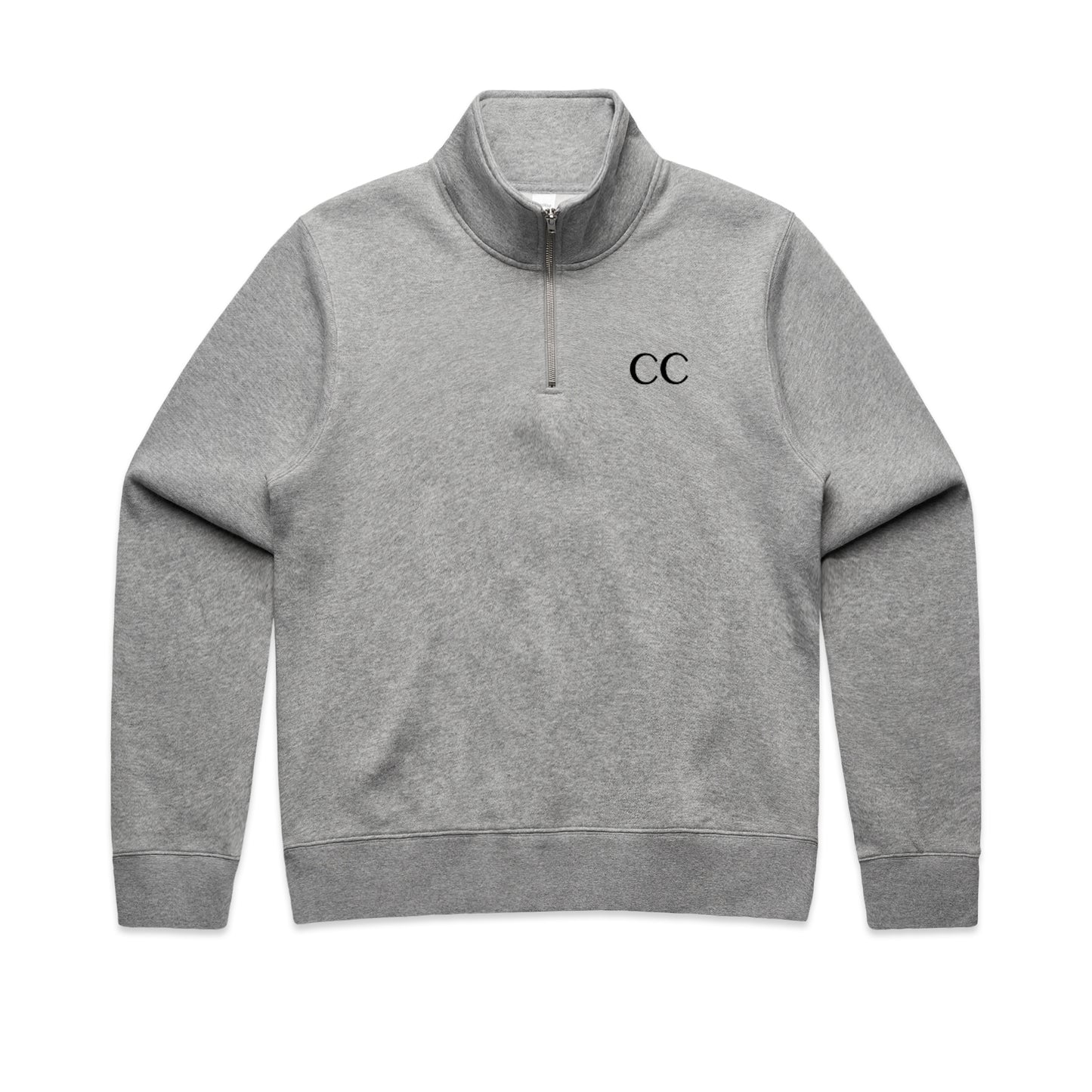 HALF ZIP CREW | Black Font