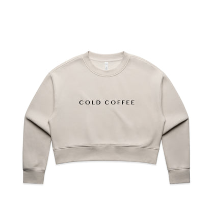 RELAX CROP CREW | Black Font