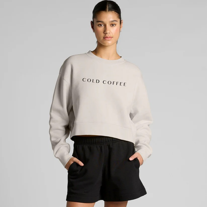 RELAX CROP CREW | Black Font