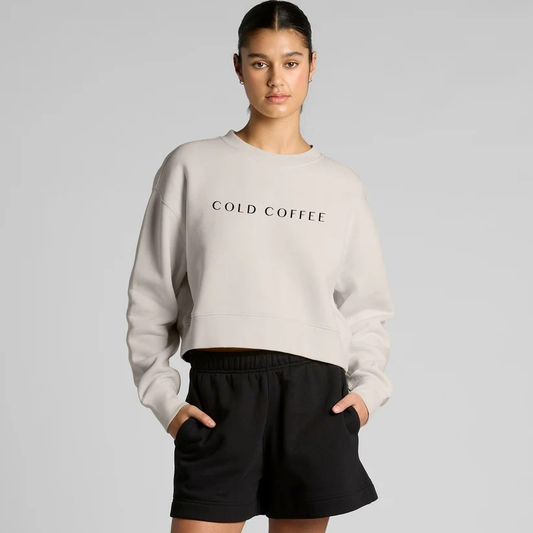RELAX CROP CREW | Black Font