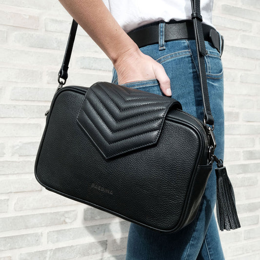 Leather Baby Bag | Black