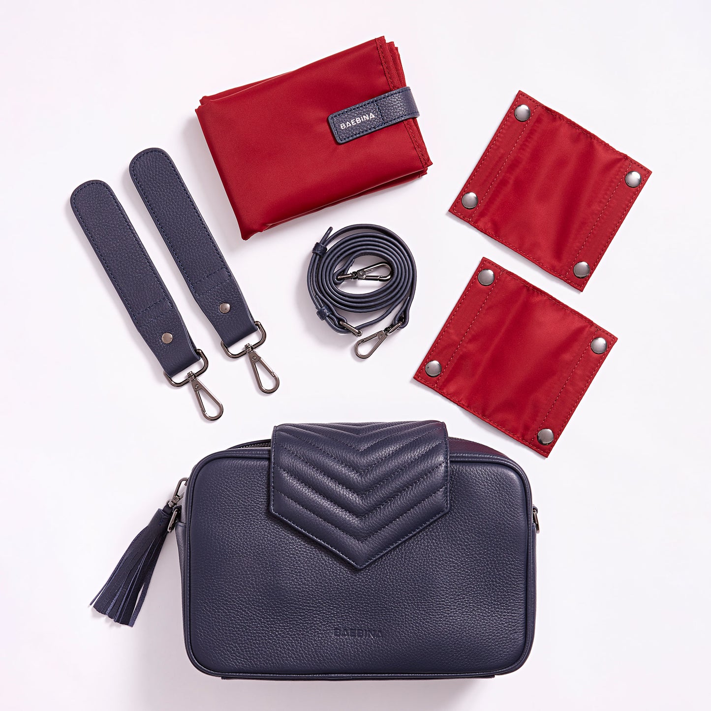 Leather Baby Bag | Navy